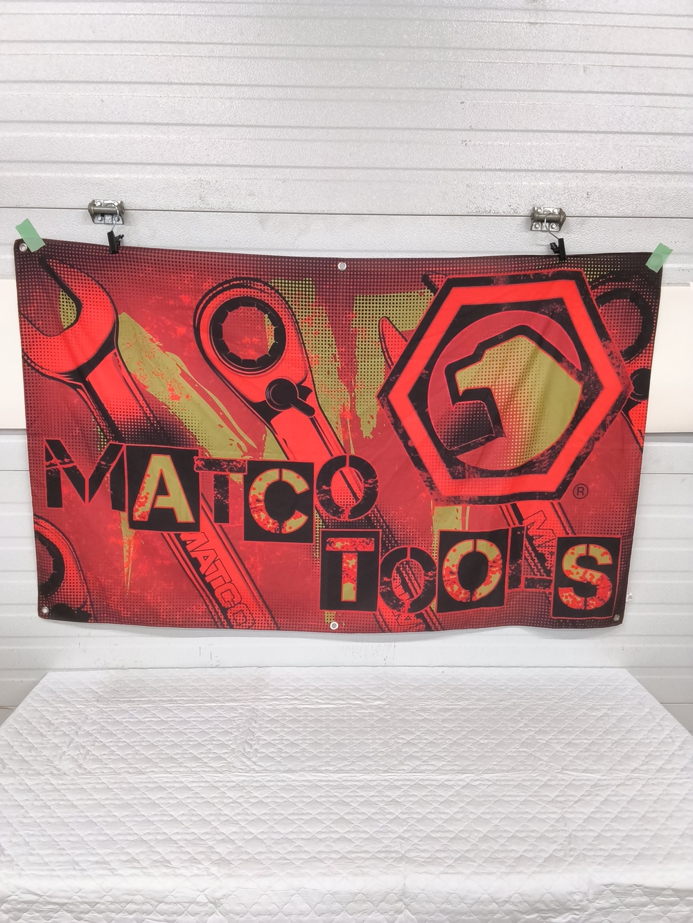 Matco Tools Garage Shop Flag - Red Hexagon Eagle Logo